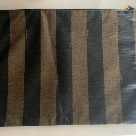 Fendi Black and Brown Striped Clutch - Picture 3 of 3